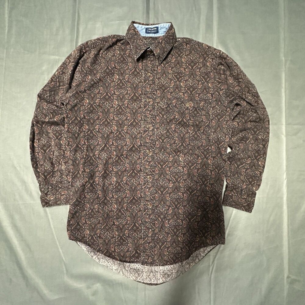 Vintage 80s Chaps Ralph Lauren Shirt Mens Small Paisley Long Sleeve Button